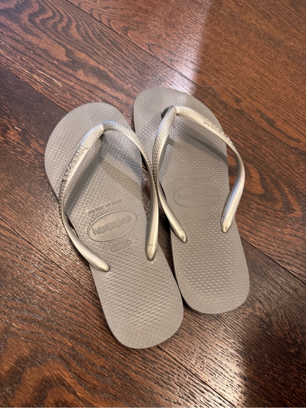 Havaianas Slim Metallic Flip Flops Silver
